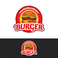 Burger design logo, burger illustration logo, burger vector