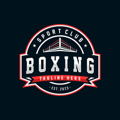 Boxing logo vector illustration, design template