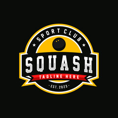 Squash badge logo in modern style, Vector illustration