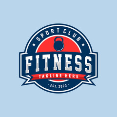 Gym logo vector illustration emblems, labels and design template