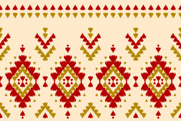 Abstract ethnic ikat art. Seamless pattern in tribal. Aztec geometric ornament print. Design for background, wallpaper, illustration, fabric, clothing, carpet, textile, batik, embroidery.