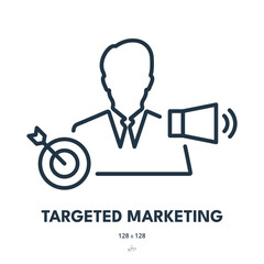 Targeted Marketing Icon. Customer, Client, Audience. Editable Stroke. Simple Vector Icon