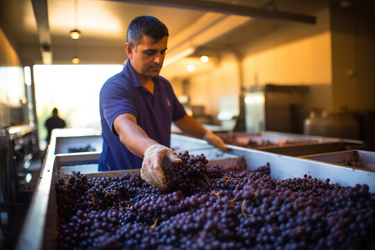 Skillful hands sort and inspect each grape, ensuring only the finest contribute to the art of wine-making
