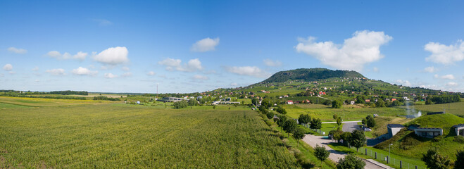 Fototapeta na wymiar Volcanic Somlo mountain in Hungary - panorama with vineyards