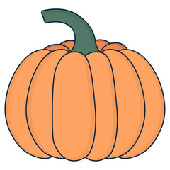 Pumpkin flat icon. Vector illustration. Autumn season