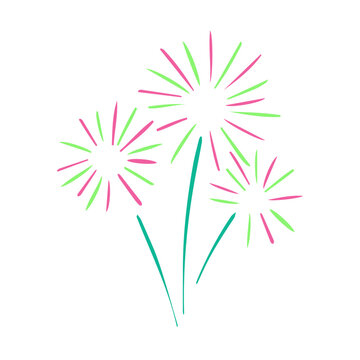 Fireworks flat illustration