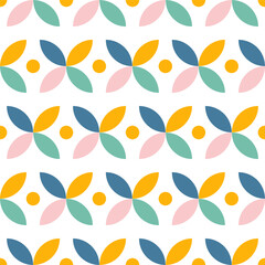 Seamless pattern with colorful petal