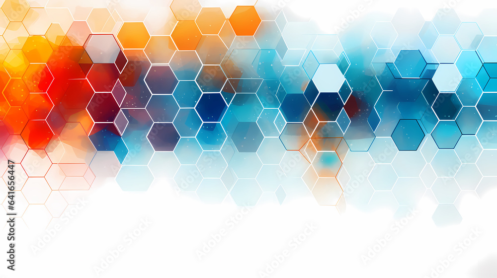 Poster abstract design element with a geometric background of hexagons shape pattern