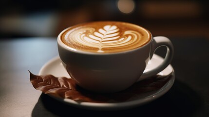 A cup of specialty coffee with latte art