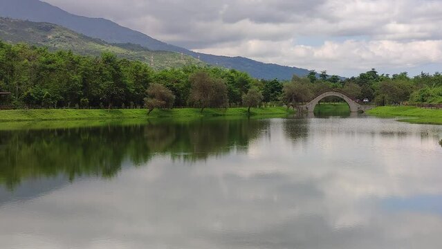 nice view of Gilitan with bridge, Hualien, Taiwan