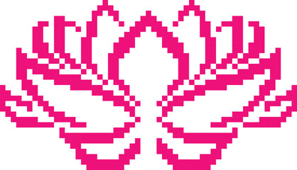 Fototapeta premium Lotus flower pixel art vector