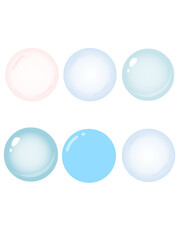 a set of four different colored bubbles