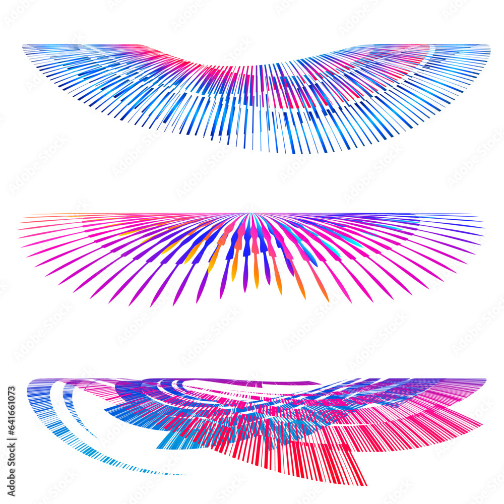Poster set design element circle. isolated bold vector colors golden ring from. abstract glow wavy stripes 