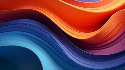 colorful abstract background with many waves in the colors orange and blue, in the style of shaped canvas, dark purple and light crimson, abstraction-création