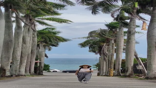 Landscape View Of The Beautiful Eastern Coastline From Coconut Avenue In Front Of Huayuan Elementary School, Taimali, Taitung