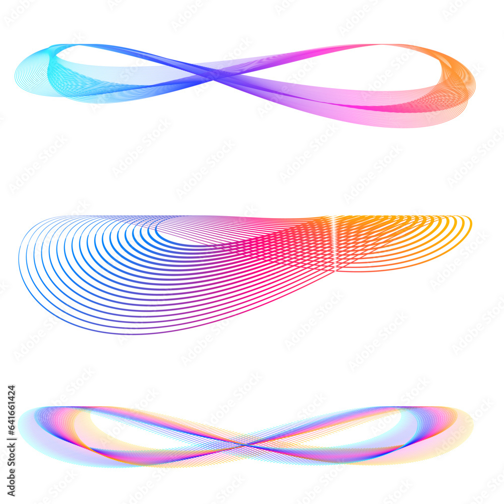 Poster set design element circle. isolated bold vector colors golden ring from. abstract glow wavy stripes 