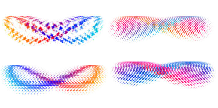 Set design element circle. Isolated bold vector colors golden ring from. Abstract glow wavy stripes of many glittering swirl created using Blend Tool. Vector illustration EPS10 for your presentation