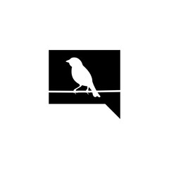 Bird in speech bubble icon isolated on transparent background