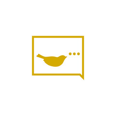 Bird in speech bubble icon isolated on transparent background