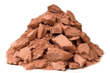 Small heap of clay isolated on white background.