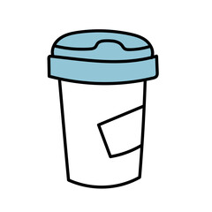 Takeaway coffee cup cartoon illustration