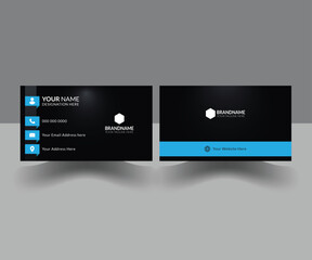 Black gradeint based professional corporate business card desing for multi perpose use.Unique and stylish design new generation people.Minimalistic easy editable business card template. Visiting card 