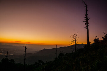 sunset in the mountains