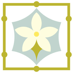 Orange jasmine flower symbol flat illustration