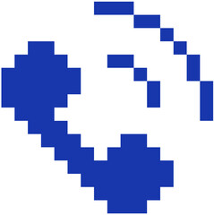 Obraz premium Phone call icon pixel illustration