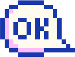 Ok text pixel illustration