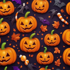 halloween pumpkin seamless pattern