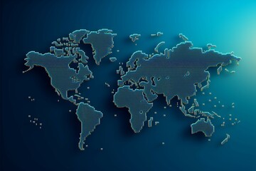 Fototapeta na wymiar Dotted blue world map illustration against a captivating background
