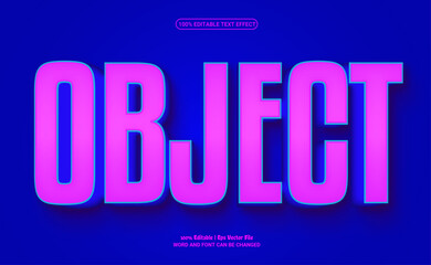 Object 3d editable premium vector text effect