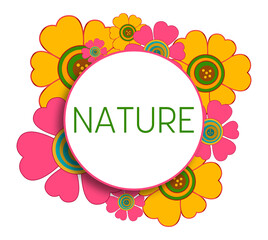 Nature Floral White Circular Text 39531
