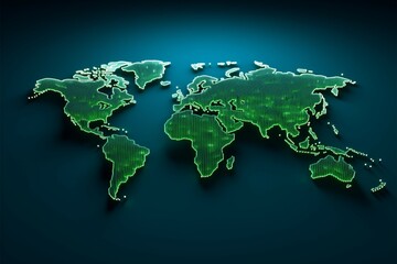 Multifaceted world. Maps green columns depict diverse aspects of Earth