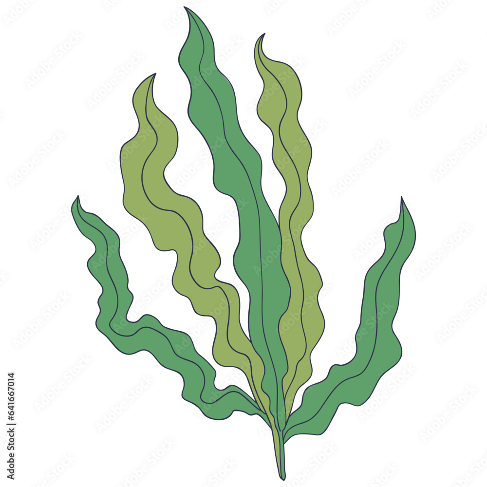 Sticker Seaweed cartoon illustration