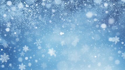 Fototapeta premium Shimmering Snowfall and Winter Wonderland Merry Christmas Background, with copy space