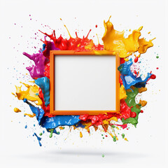 Fototapeta na wymiar frame with colorful splashes