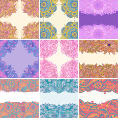 Frames and backgrounds with floral patterns mandala - 641667658