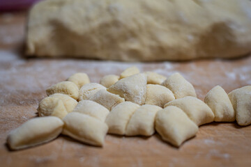 Fototapeta na wymiar Potato And Flour Dough For Gnocchi