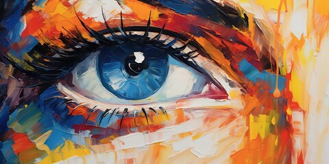 oil painting abstract image of eyes abstract blockade
