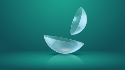 Close view on pair of eye contact lens