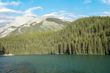 Beautiful view of Two Jake Lake in Banff National Park in Canada © marinadatsenko