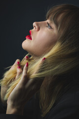 portrait of a woman with lips