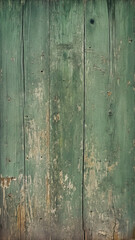 Fototapeta na wymiar Aged Timber Wall featuring Vintage Green Distressed Patina