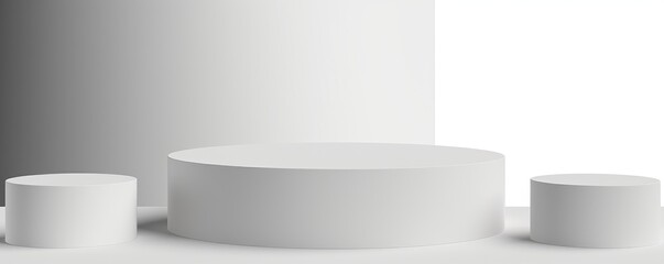 Blank winner podium platform stage isolated on png background with first place victory pedestal ceremony or modern white product presentation display and minimal cylinder stand backdrop, Generative AI - obrazy, fototapety, plakaty