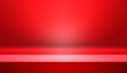 Red gradient wallpaper color illustration background of bright light luxury simple room floor spotlight presentation or empty vivid product studio stage and blank christmas banner, Generative AI