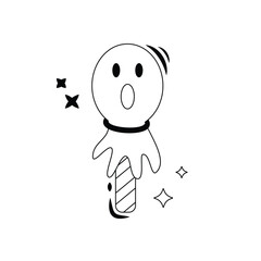 Halloween cartoon elements. Candy. Line art.