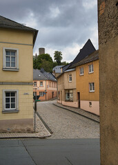 Fototapeta na wymiar Blick in die Schlossgasse, Bad Lobenstein, Thüringen, Deutschland