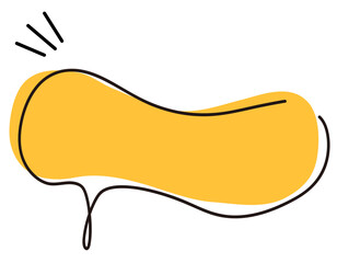 ゆるカワな手書きの吹き出し/黄